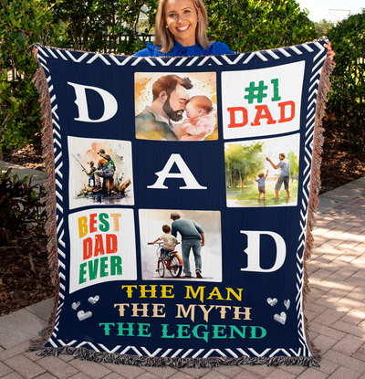 #1 Dad, Best Dad Ever Heirloom Woven Blanket