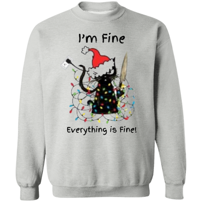 I’m Fine Black Cat Christmas Sweatshirt
