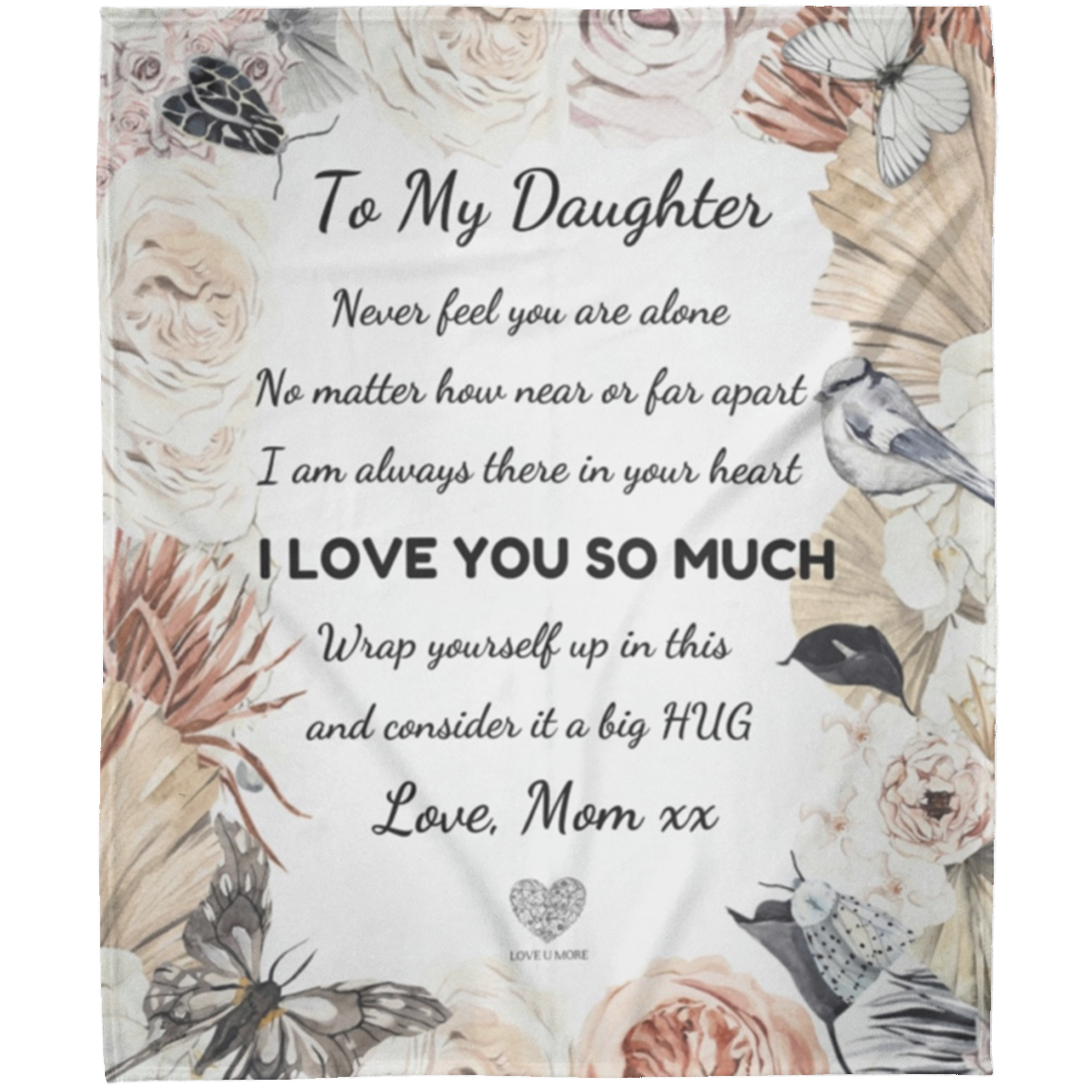 To My Daughter, Love Mom Blanket