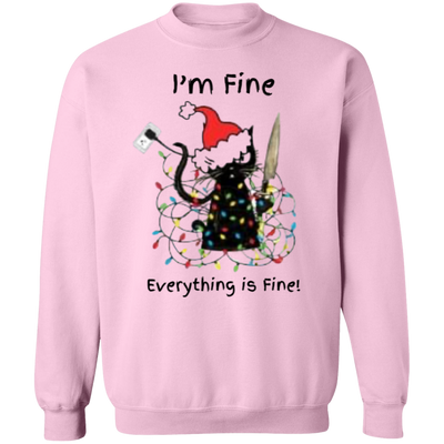 I’m Fine Black Cat Christmas Sweatshirt