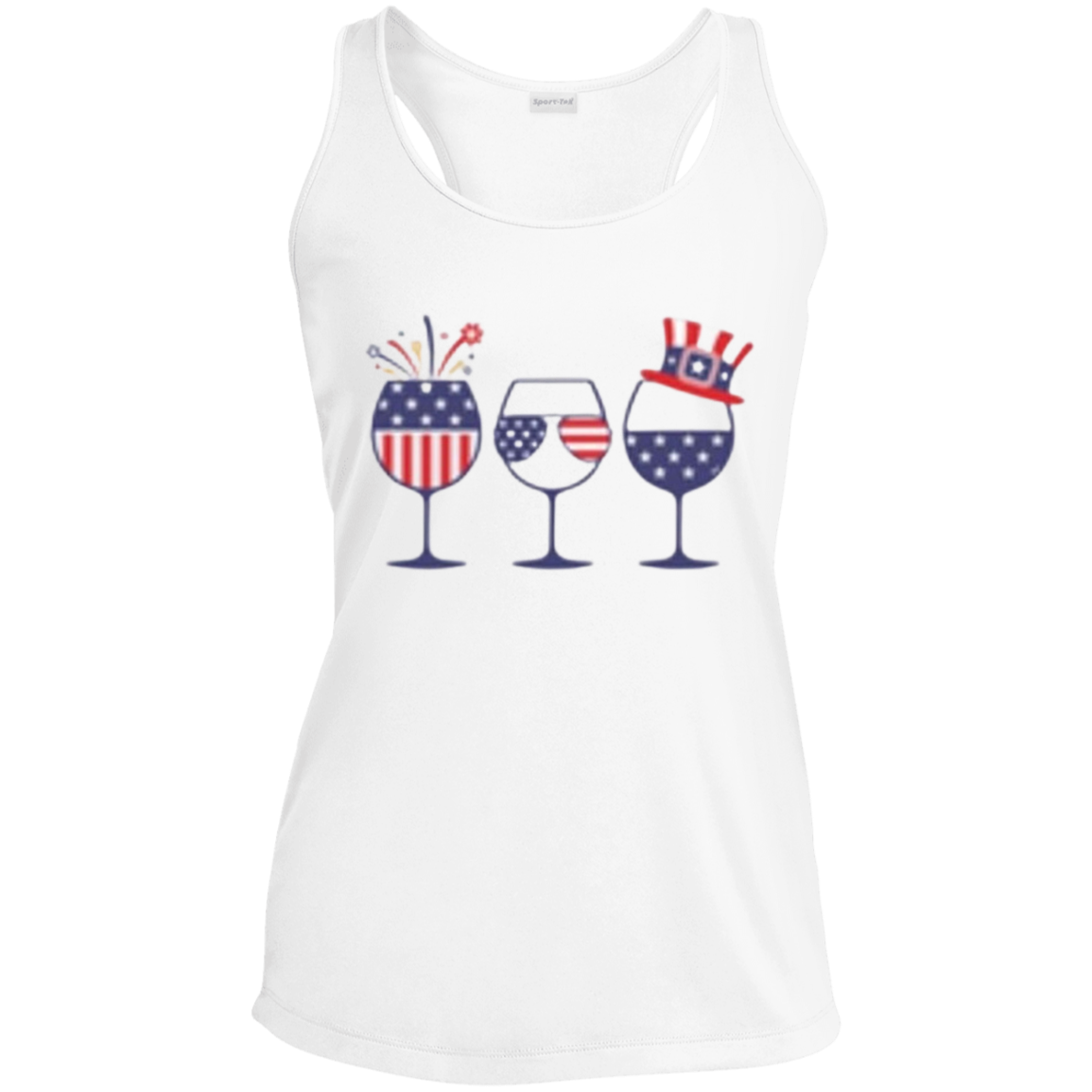 4th of July Wine Glasses! Women's Tank