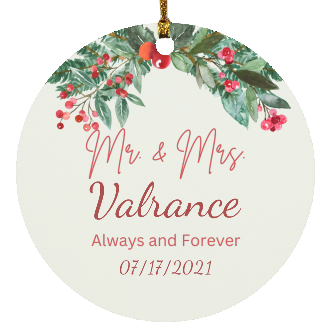 Mr. & Mrs Personalized Christmas Ornament