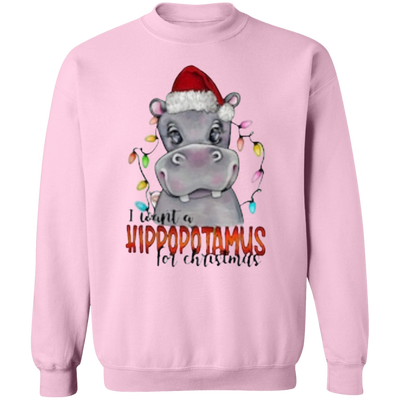 Hippopotamus Christmas Adult Sweatshirt
