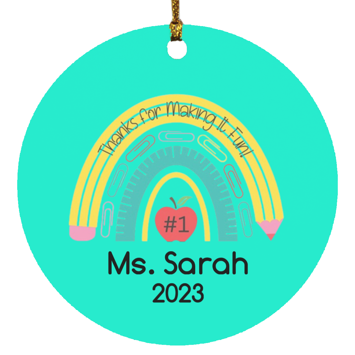 Personalized Thank you Teacher Ornament