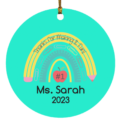Personalized Thank you Teacher Ornament