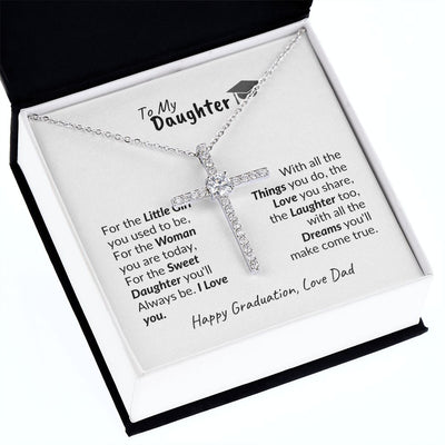 Daughter Graduation From Dad Beautiful CZ Cross Necklace