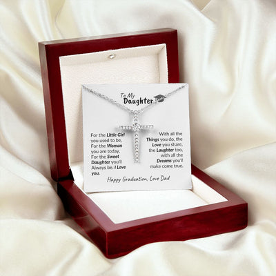 Daughter Graduation From Dad Beautiful CZ Cross Necklace