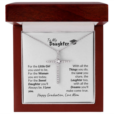 Daughter Graduation from Mom Beautiful CZ Cross Necklace