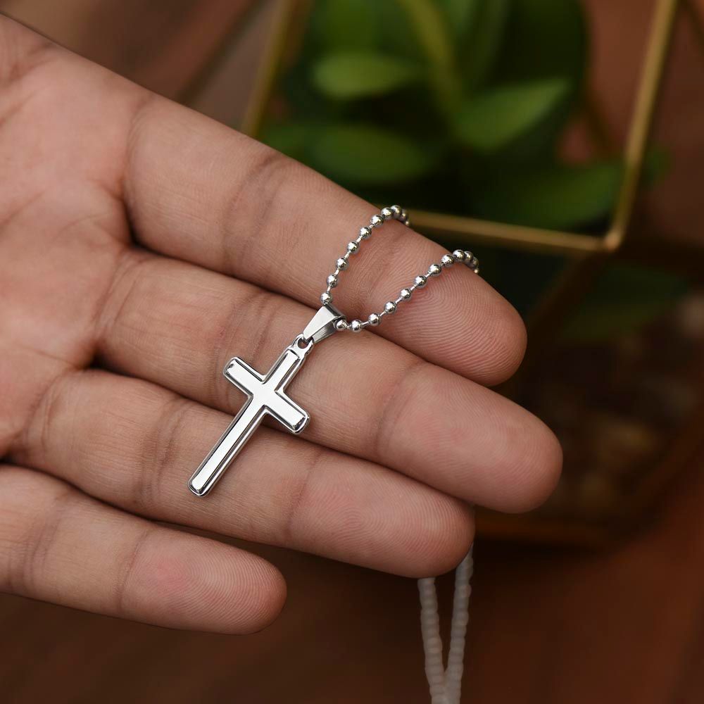 Son Graduation from Mom Stainless Steel Cross Necklace