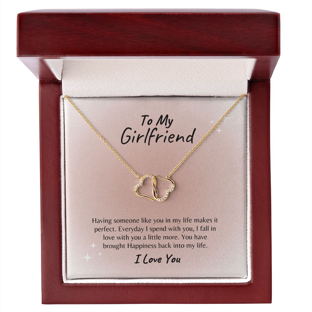 To My Girlfriend Beautiful gold heart necklace