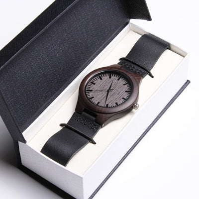 Engraved Wooden Watch. Time timeless gift for your Husband to be