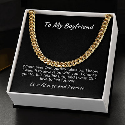 To My Boyfriend Cuban Chain Link Necklace