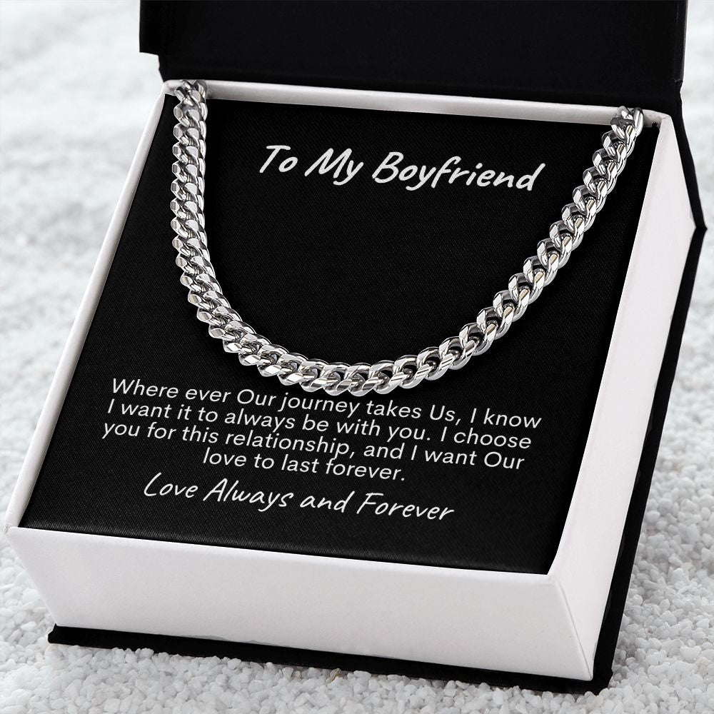 To My Boyfriend Cuban Chain Link Necklace