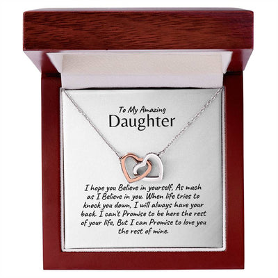To My Amazing Daughter, Interlocking Heart Necklace