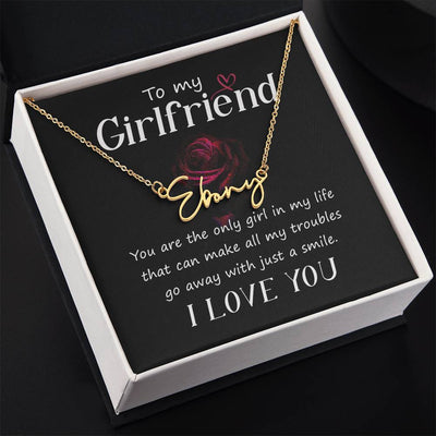To My Girlfriend,  Personalized Name Necklace