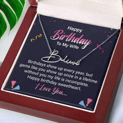 Happy Birthday to My Wife, Personalized Name Necklace