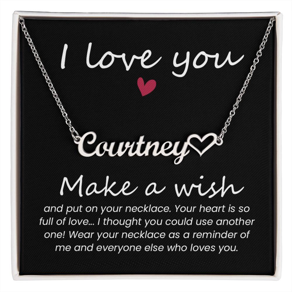 I Love You, Personalized Name Necklace