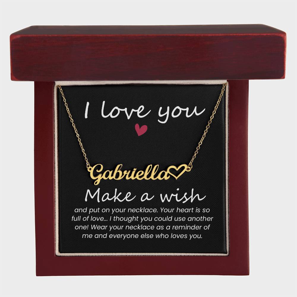 I Love You, Personalized Name Necklace