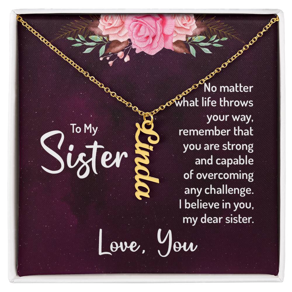 To My Sister, Personalized Name Necklace