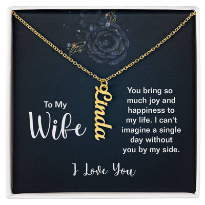 To My Wife, Personalized Name Necklace