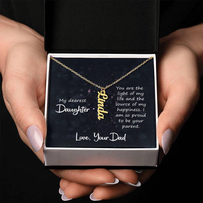 To My Dearest Daughter, Love Dad Personalized Name Necklace