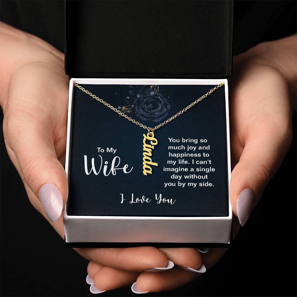 To My Wife, Personalized Name Necklace
