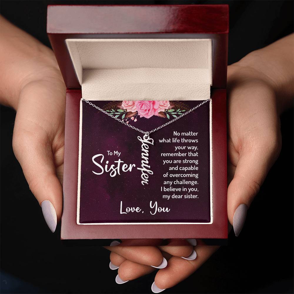 To My Sister, Personalized Name Necklace
