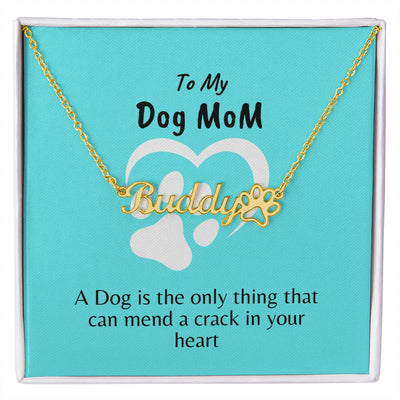 Dog Mom Paw Custom Name Necklace