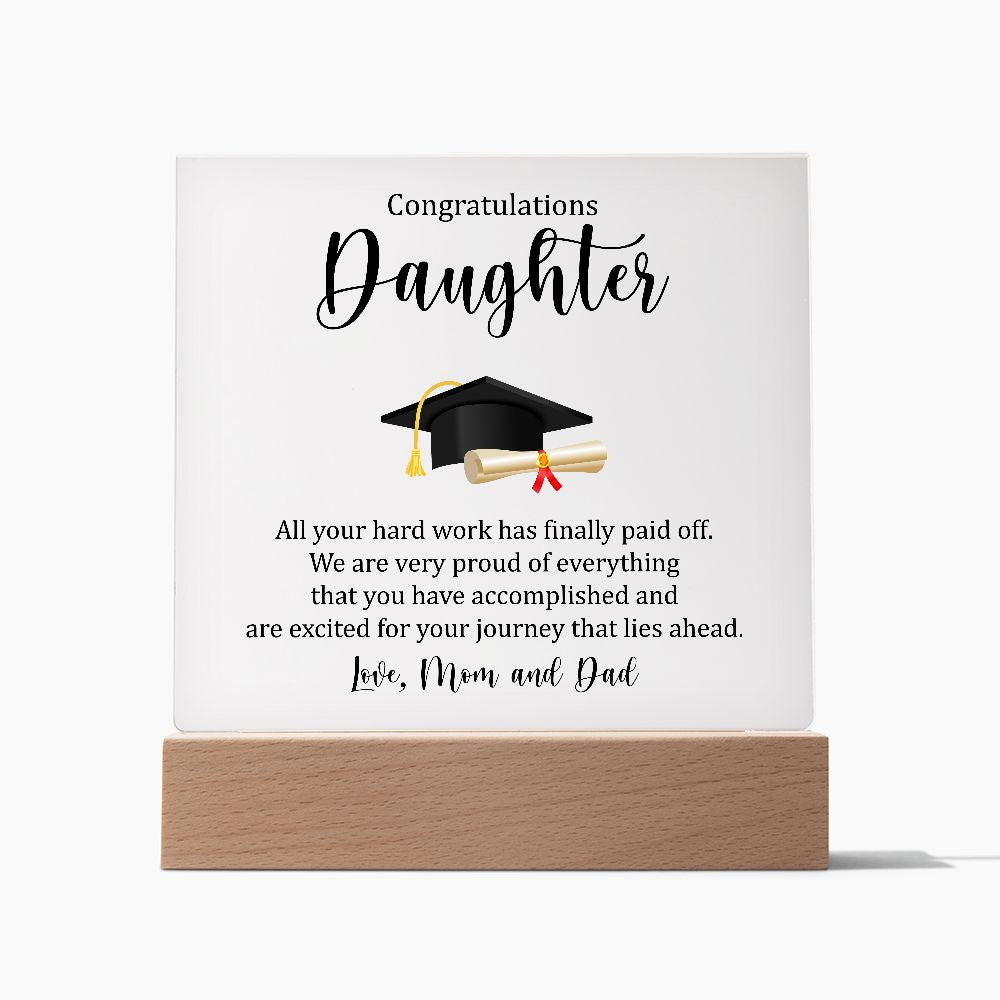Congratulation Daughter Acrylic Plaque