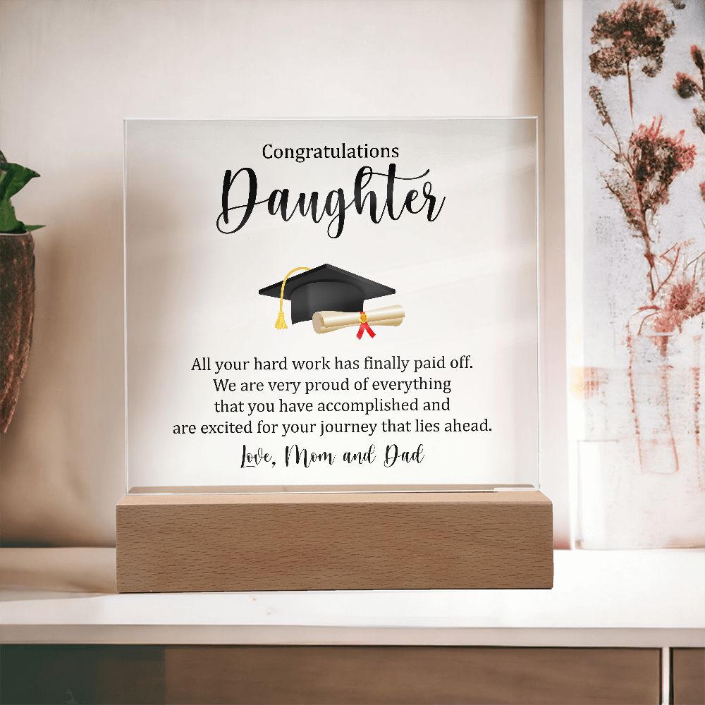 Congratulation Daughter Acrylic Plaque