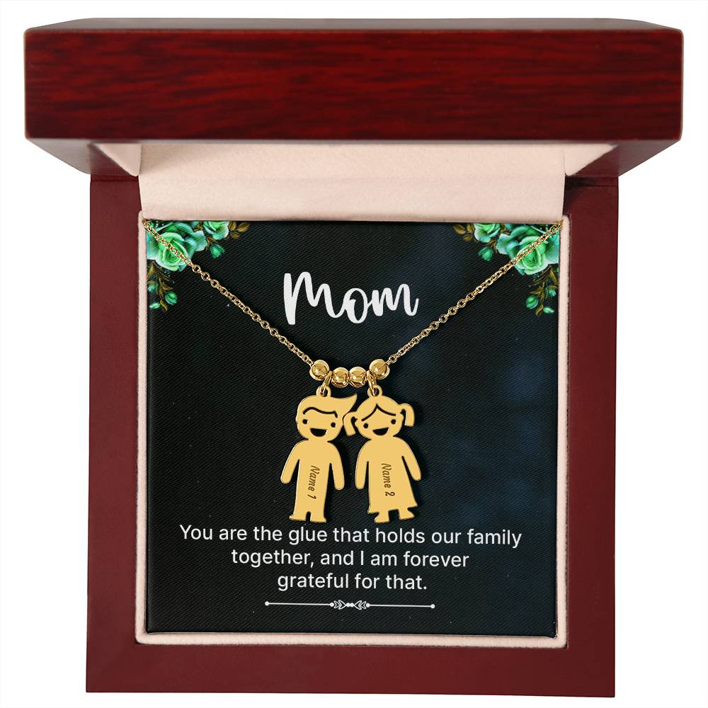 Kids Charm Necklace Personalized, For Mom