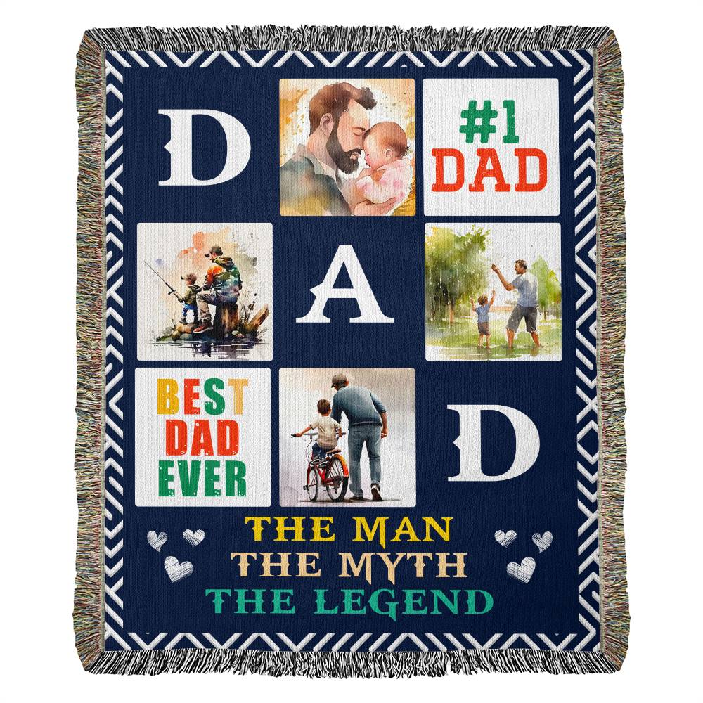 #1 Dad, Best Dad Ever Heirloom Woven Blanket