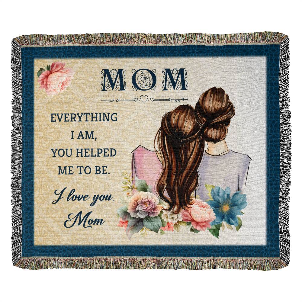 I love you Mom Heirloom Woven Blanket
