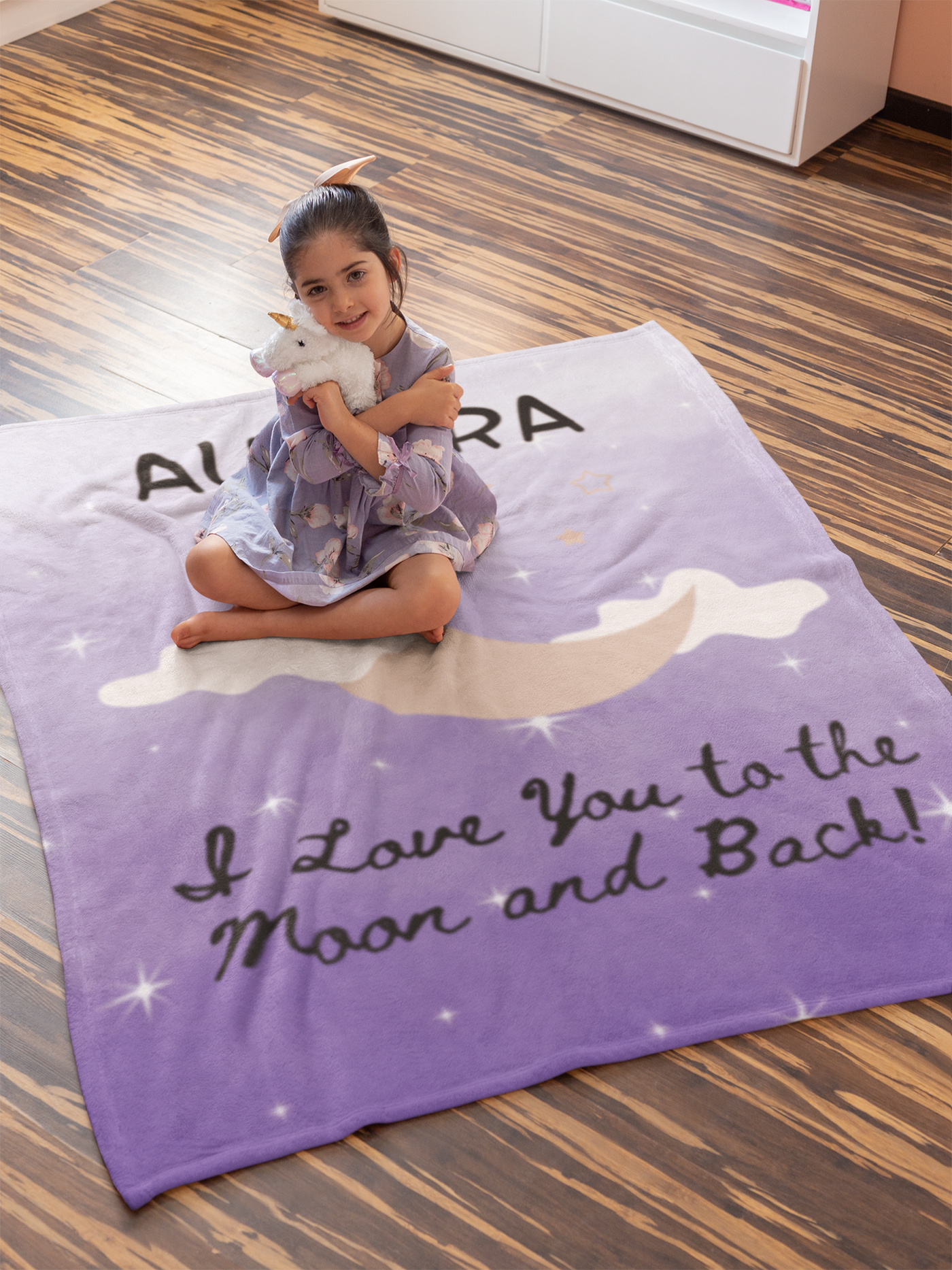 I Love You to the Moon and Back! Personalized Name Blanket